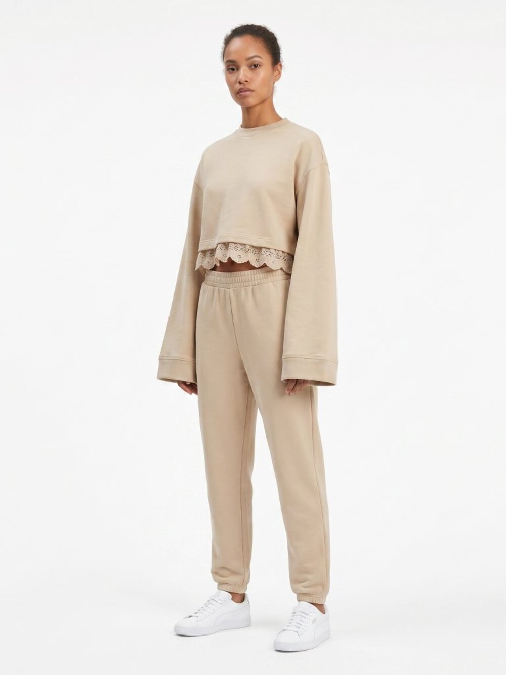 *FENTY by Rihanna Cropped Long Sleeve Sweatshirt- Moonlight
